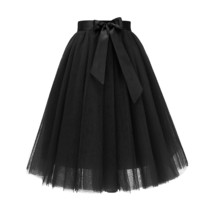 Halloween Black Tulle Skirt For Women A Line Homecoming Prom Party Dress Black M - £36.37 GBP