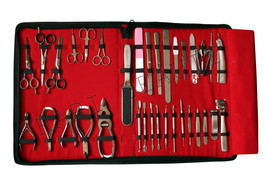 New 34 Pcs Full Range German Stainless Steel Manicure &amp; Pedicure Tool SET/KIT - £108.72 GBP