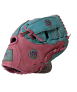 Wilson T Ball Glove Pink And Blue A2446 10 Inch Girls Youth Pre Owned Nice - £8.52 GBP