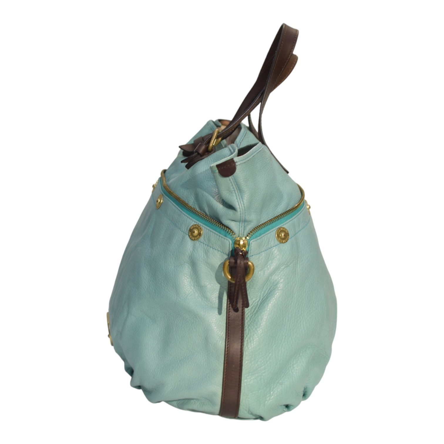 Mulberry Tillie Tote Bag Aqua Blue Leather with Brown Handles & detachable strap Item image 5
