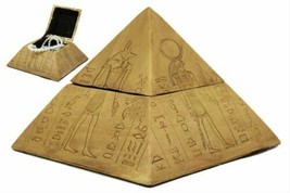 Egyptian Wonder Pyramid Hinged Jewelry Box Figurine Decorative Trinket Storage - £25.13 GBP