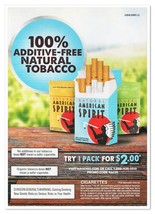Natural American Spirit Cigarettes $2 Pack 2016 Full-Page Print Magazine Ad - £7.67 GBP