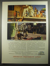 1956 American President Lines Cruise Ad - America Aboard your President  - £14.72 GBP