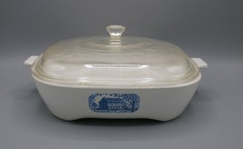Corning Ware Browning Skillet for Amana Radarange Blue Colonial House &amp; Lid - £15.63 GBP