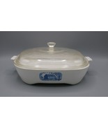 Corning Ware Browning Skillet for Amana Radarange Blue Colonial House &amp; Lid - £15.39 GBP