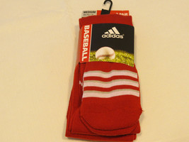 Adidas Climalite Unisex Rivalry compressin Baseball 2 pair socks M 5-9.5 otc red - £11.68 GBP