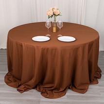 Cinnamon Brown 132&quot;&quot; Round Polyester Tablecloth High Quality Wedding Cat... - £20.13 GBP