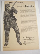 Association of American Railroads 1950 Ad Daniel Boone Never Heard of Lo... - $8.99