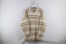 Vintage 90s Streetwear Womens Size 2X Metallic Fair Isle Knit Tunic Sweater USA - £44.60 GBP