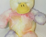Dandee Collector&#39;s choice plush pastel rainbow yellow purple duck pink bow - $29.69