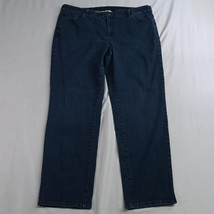 CJ Banks 20W Mid Rise Straight Plus Dark Wash Stretch Denim Jeans - £15.79 GBP