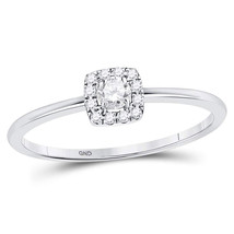10kt White Gold Womens Round Diamond Solitaire Stackable Band Ring 1/5 Cttw - £223.02 GBP