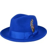 Men&#39;s Milani Wool Fedora Hat Soft Crushable Lined FD219 Royal Blue - $59.99
