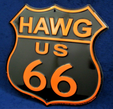 Route 66 Hawg Shield - *Us Made* Embossed Metal Tin Sign - Man Cave Garage Bar - £14.86 GBP