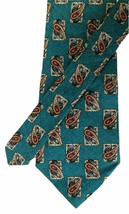 Vintage Ralph Lauren CHAPS Silk Tie Turquoise Teal Paisley Embossed - £15.02 GBP