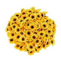 Artificial Sunflower Heads, Bulk Yellow Silk Flower Decorations (1.6 In,... - £19.46 GBP