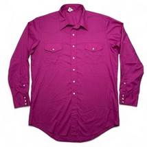 Vintage Pearl Snap Shirt Mens Long Sleeve Western Fuscia Pink Malco Mode... - $22.00
