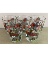Vintage MCM Set Of 5 Hazel Atlas Pheasant Hunting Shot Glasses W/ Hunter... - $22.46