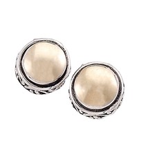SAMUEL B. Sterling Silver &amp; 18K Yellow Gold Round Stud Earrings, GOLD, NWT - £72.79 GBP