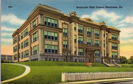 Nanticoke PA, High School Building, Street View, Pennsylvania Vintage Postcard a - £17.76 GBP