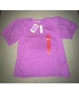 Draper James V Neck Puff Sleeve Top Women’s XS Purple Eyelet - $30.56 CAD
