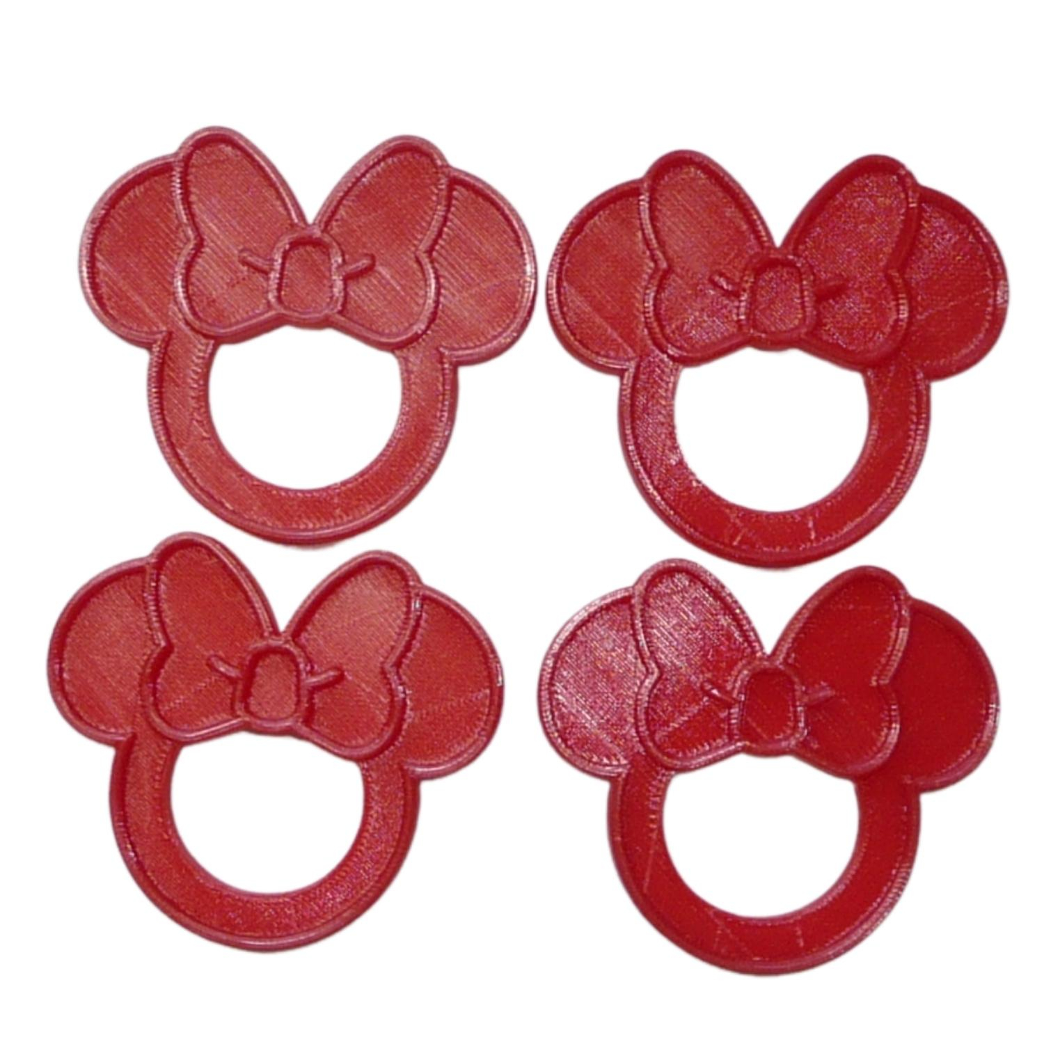 Minnie Mouse Themed Red Napkin Ring Holders Set Of 4 Made In USA PR4812 - $4.99