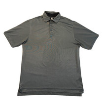 Footjoy Short Sleeve Golf Polo Mens Large Gray Stretchy Moisture Wicking - £11.60 GBP