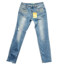 Cali 1850 Pearl Detailed Denim Faded Skinny Jeans Size 11 - $22.94