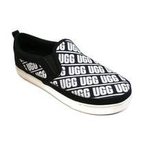 UGG Caplan Slip-On Logo Sneakers Big Girls Size 6 Black White 1107976K - $33.73