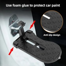 Foldable Car Roof Rack Step Door Latch Hook Foot Pedal Aluminum Safety Hammer - £14.13 GBP