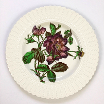 Antique Cauldon England Luncheon Plate 9.5&quot; Purple Flower 2483 Embossed Est 1774 - £27.34 GBP