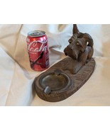 Scotty Dog Ashtray Toothpick Holder Smoke Stand Handcarved Teak Wood - $44.54