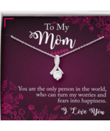 Happy Mother&#39;s Day Best Mom Fear Into Happiness Sparkly Pendant Necklace - £55.74 GBP