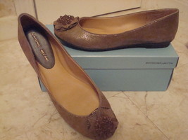  Antonio Melani 8.5 M New Tan Leather Metallic Flats with Bling - $69.99