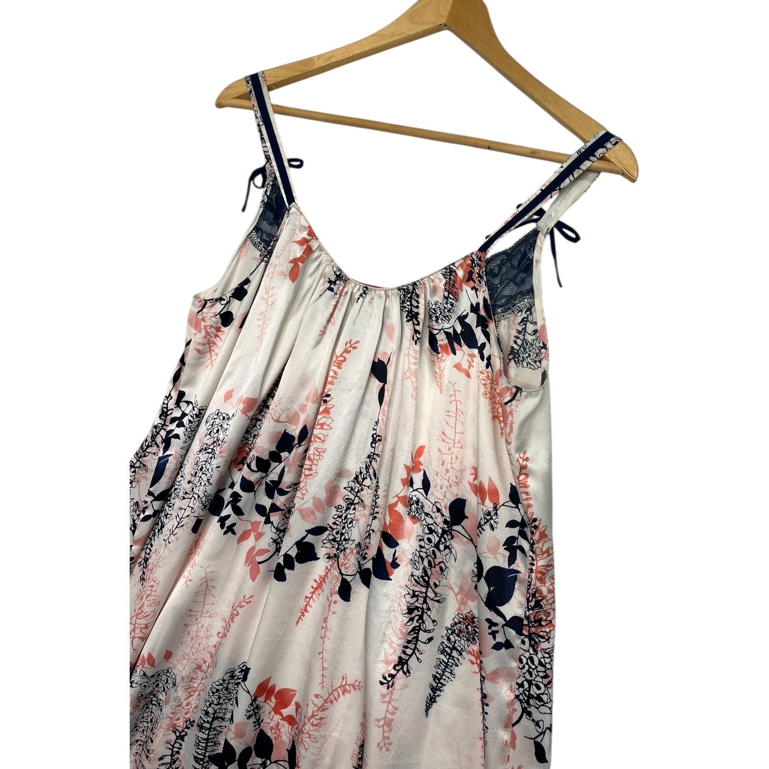 Oscar de la Renta Nightgown Womens Medium White Floral Lace Sleepwear Pajama Item image 9