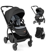 Foldable Infant Pram Stroller with Reversible Seat Reclining Backrest-Bl... - $4,665.87 MXN