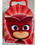 PJ Masks Owlette Red Tin Lunch Box Rounded Case Plastic Handle - $12.72 CAD