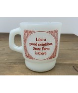 Vintage State Farm Fire King Milk Glass Mug Insurance Advertising Jingle - €25,79 EUR