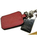 Guess 1981 Keychain Keyring Zipper Auto Car Truck Leather Stainless Steel - £14.77 GBP