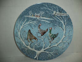 HAVILAND LIMOGES THREE FRENCH HENS 12 Days of Christmas Plate. Noel 1972 - $19.99