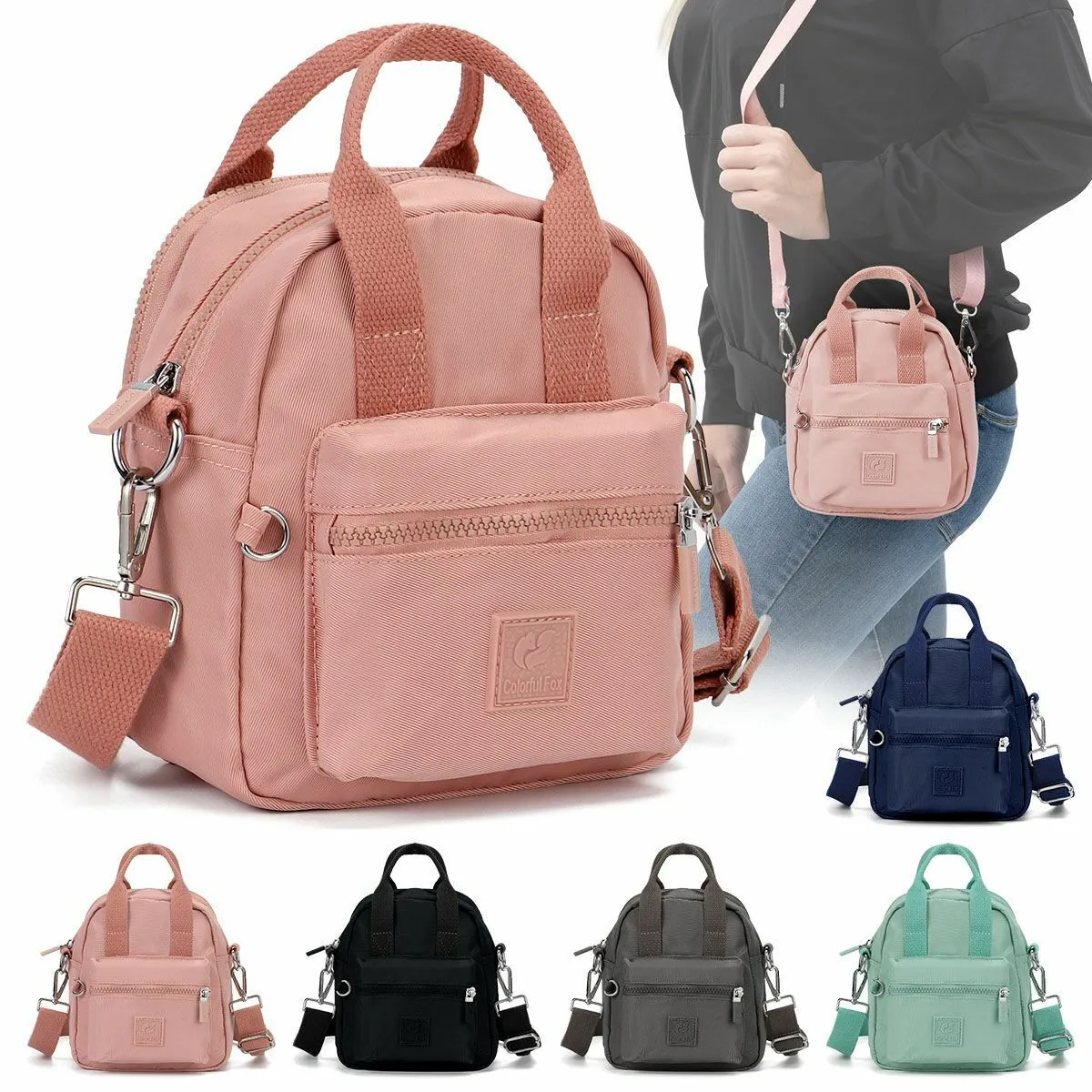 Mini Backpack Women Purse Nylon Shoulder Rucksack Small Travel Bag Waterproof - £19.93 GBP