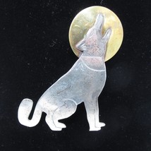 Ben J Chavez Native American Navajo Sterling Silver Howling Wolf Pin Pen... - $69.99