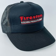 Firestone Building Products Hat Mesh Snapback Trucker VTG Cap Black - $19.55