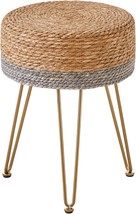 Brown Velvet Ottoman Stool, Natural Seagrass Hand Weave Poufs, Round, And More. - £28.30 GBP