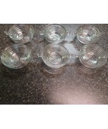 Set Of 6 Anchor Hocking Manhattan Crystal 4.5&quot; Double Handled Berry Bowls - $564.31 MXN