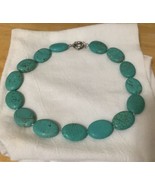Turquoise Type Stone Necklace 17 Inches - $32.05 CAD