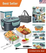 Portable Electric Lunch Box Heater with Dual 1.5L Containers - 80W for Car - $31.49