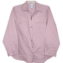 Liz &amp; Me Size 2X Womens Blouse Long Sleeve Button Front Pockets Lite Purple - £10.80 GBP