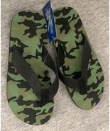 Boys Camouflage Sandals Flip Flop Footwear Size 2/3 Kids Shoe Slipper Olive - $170.87 MXN