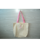 Breast Cancer Survivor Ribbon Tote Bag Natural Cotton Canvas 13&quot; H x 14.... - £10.81 GBP